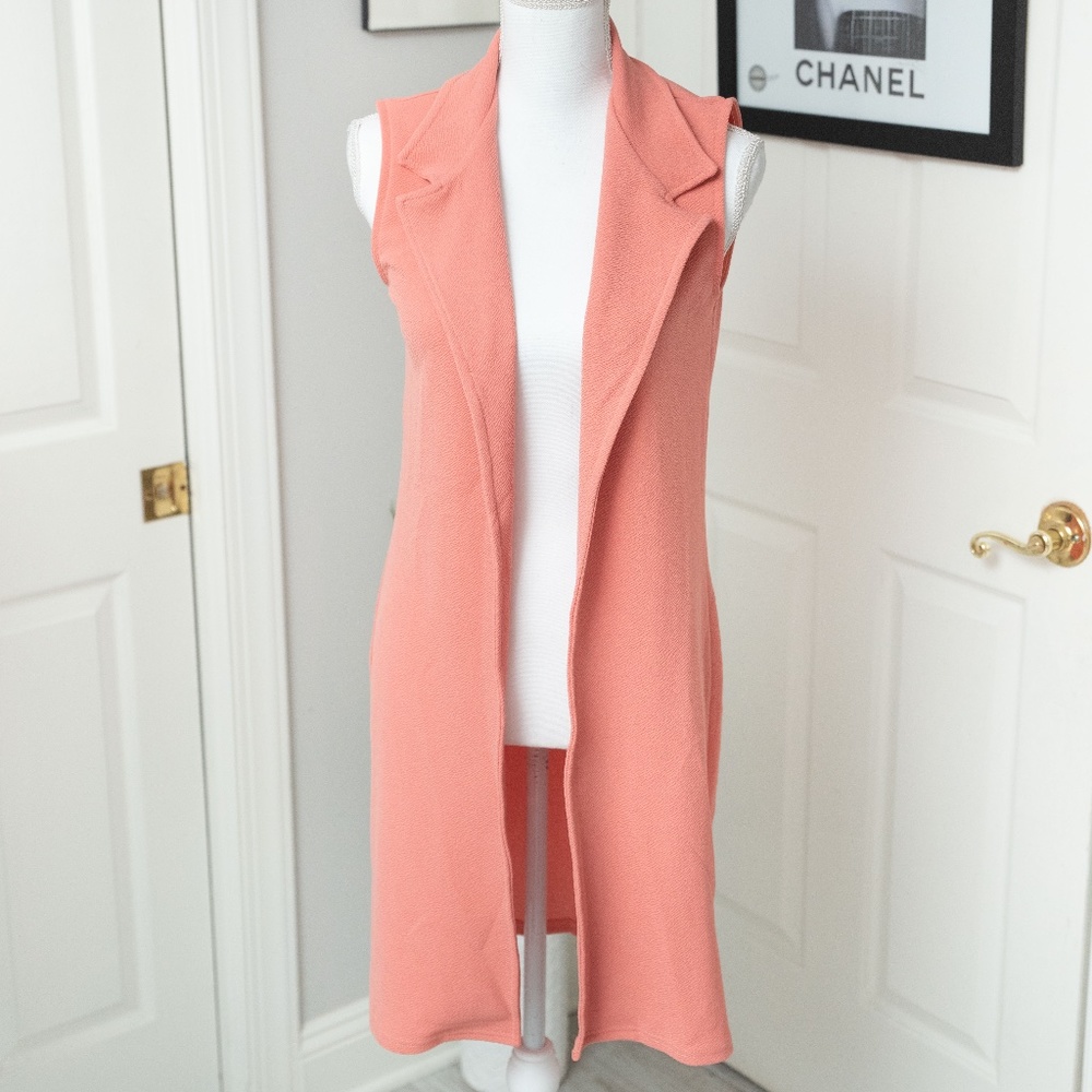 Boohoo Peach Sleeveless Longline Vest - NWOT